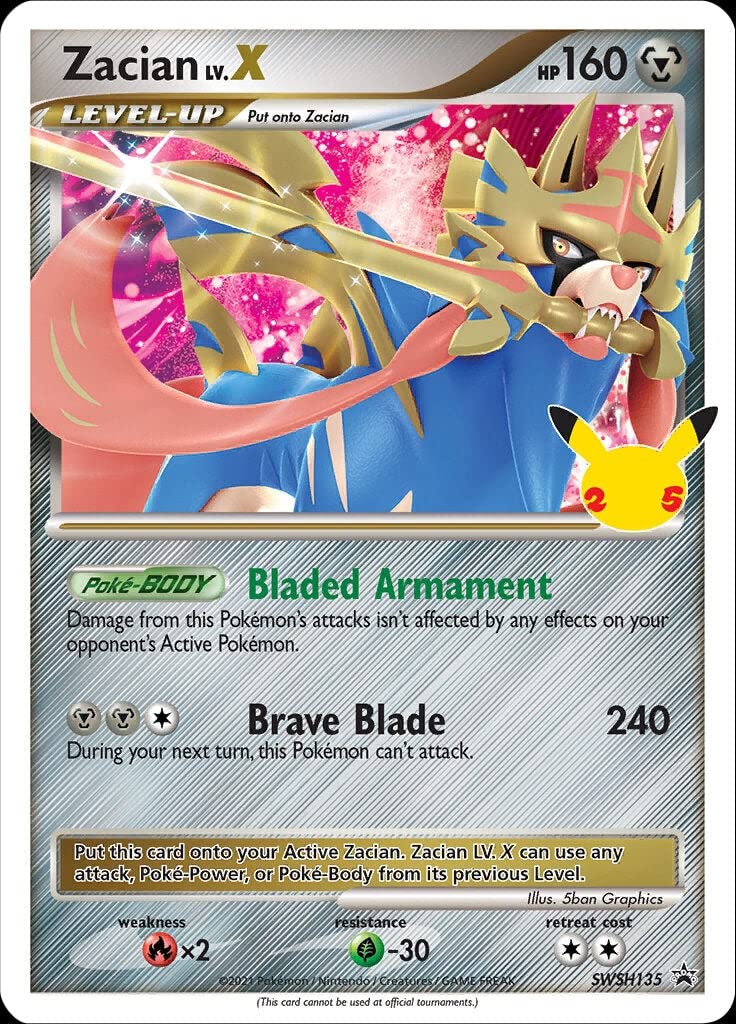 Pokémon - Tarjeta coleccionable Pokémon Zacian Lv. X - SWSH135 - 1